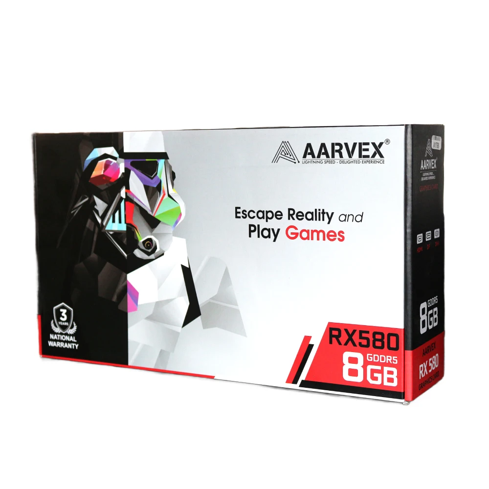 Aarvex AMD Radeon Graphic Card RX580 8GB DDR5 Dual Fan
